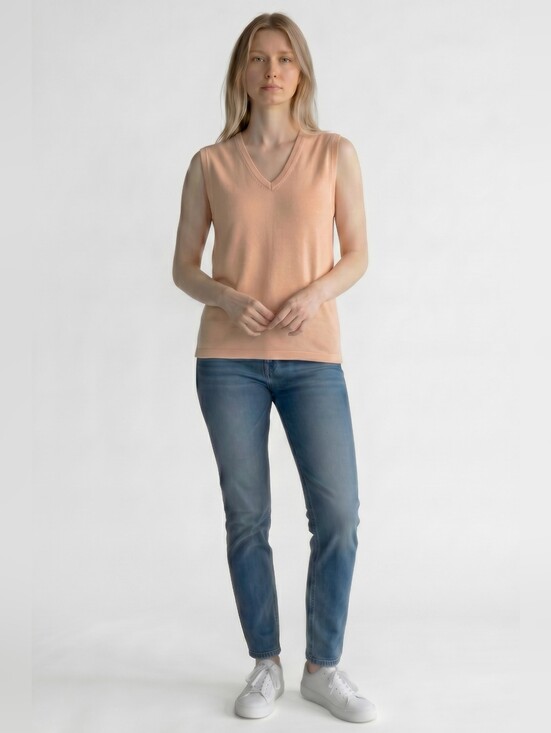 Peter Millar Sweaters - Peter Millar Peach Silk Cashmere V-Neck Sweater Vest Size M